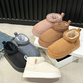 2024 m. Nauji žieminiai sniego batai moterims, šilti vilnoniai batai, kasdieniniai batai su storu padu, seklios burnos, užsegami moteriški „Chelsea“ batai