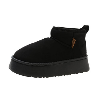 2024 m. Nauji žieminiai sniego batai moterims, šilti vilnoniai batai, kasdieniniai batai su storu padu, seklios burnos, užsegami moteriški „Chelsea“ batai