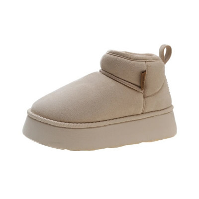 2024 m. Nauji žieminiai sniego batai moterims, šilti vilnoniai batai, kasdieniniai batai su storu padu, seklios burnos, užsegami moteriški „Chelsea“ batai