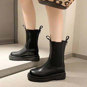 Дамски ботуши на платформа Дамски обувки Зимни дизайнерски ботуши Челси Къси ботуши Топли обувки Модни дамски ботуши 1