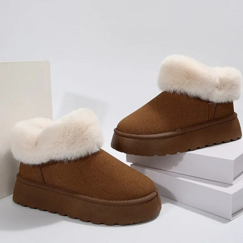 2024 Нови модни напълно анти-ски обувки за жени Мини вълнени къси ботуши Топли и удебелени дамски ботуши Челси Зимни ботуши
