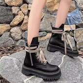 Naiste paksu tallaga sportlikud poolsaapad 2023. aasta talv, uus luksuslik kiiluga Martinsaapad, mood vabaaja küljetõmblukuga naiste lühikesed saapad