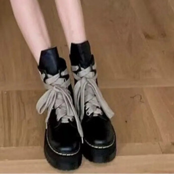 Γυναικείες αθλητικές μπότες με χοντρή σόλα για τον αστράγαλο 2023 Χειμώνας Νέες πολυτελείς σφήνες μπότες Martin Fashion Casual με φερμουάρ στο πλάι Γυναικείες κοντές μπότες