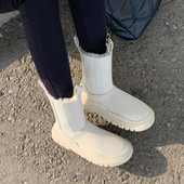 Νέες φθινοπωρινές και χειμερινές μπότες Chelsea 2024 Γυναικείες μπότες αστραγάλου με επένδυση από βελούδινες ζεστές αδιάβροχες μπότες χιονιού με χοντρή σόλα Plus Size