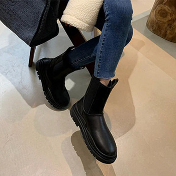 Νέες φθινοπωρινές και χειμερινές μπότες Chelsea 2024 Γυναικείες μπότες αστραγάλου με επένδυση από βελούδινες ζεστές αδιάβροχες μπότες χιονιού με χοντρή σόλα Plus Size