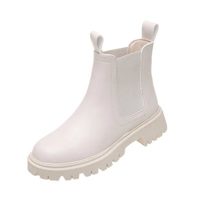2024 m. rudens ir žiemos „Chelsea“ batai moterims Laisvalaikiai neslystantys odiniai, vandeniui atsparūs britiško stiliaus moteriški batai iki blauzdos