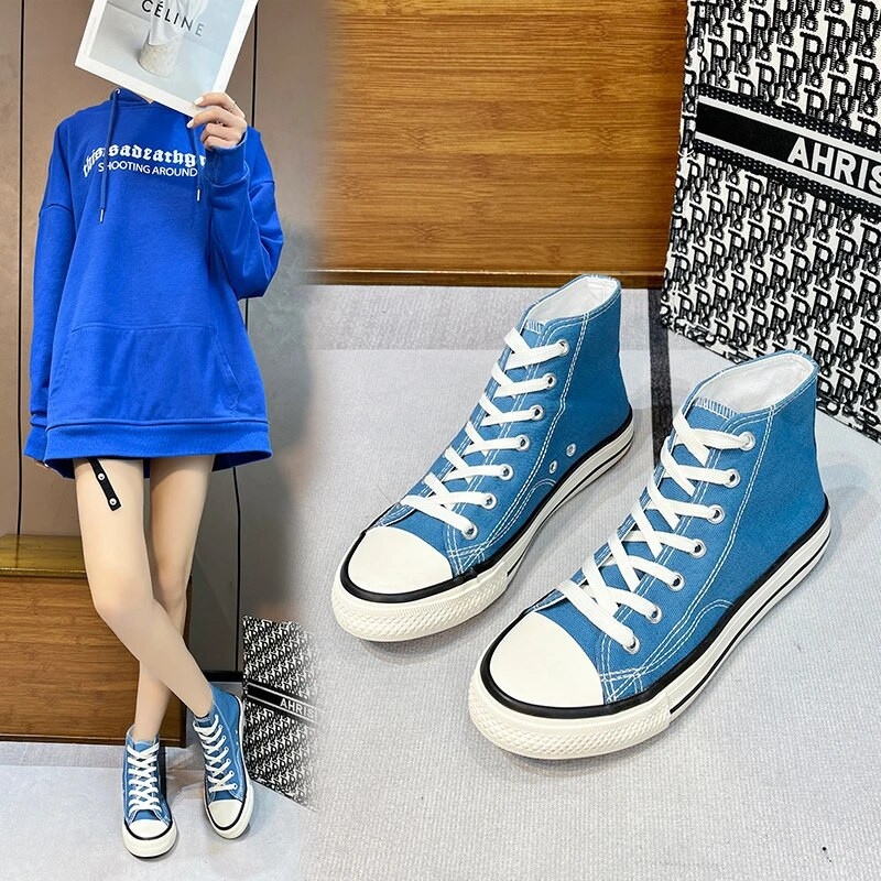 Ανδρικά και γυναικεία παπούτσια από καμβά Μόδα άνοιξη καλοκαίρι, φθινόπωρο, casual αθλητικά παπούτσια Φοιτητικά casual παπούτσια Ψηλά τοπ βουλκανιζέ παπούτσια