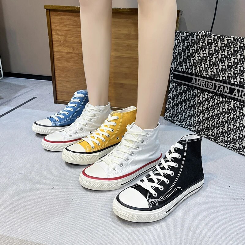 Ανδρικά και γυναικεία παπούτσια από καμβά Μόδα άνοιξη καλοκαίρι, φθινόπωρο, casual αθλητικά παπούτσια Φοιτητικά casual παπούτσια Ψηλά τοπ βουλκανιζέ παπούτσια