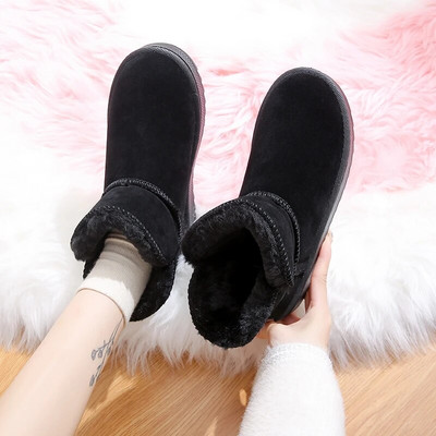 Χειμερινές μπότες χιονιού για άνδρες και γυναίκες Μπότες για εξωτερικούς χώρους casual slip-on, ενσωματωμένες γούνες ζεστές μπότες Chelsea για άνδρες και γυναίκες