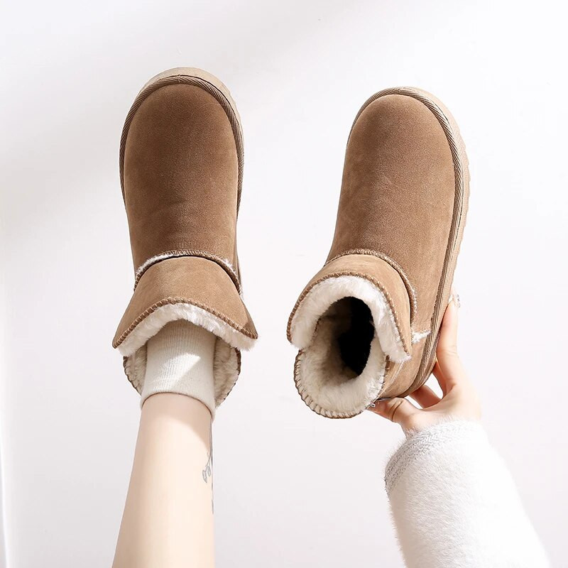 Χειμερινές μπότες χιονιού για άνδρες και γυναίκες Μπότες για εξωτερικούς χώρους casual slip-on, ενσωματωμένες γούνες ζεστές μπότες Chelsea για άνδρες και γυναίκες