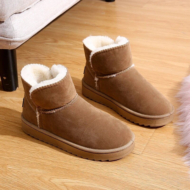 Χειμερινές μπότες χιονιού για άνδρες και γυναίκες Μπότες για εξωτερικούς χώρους casual slip-on, ενσωματωμένες γούνες ζεστές μπότες Chelsea για άνδρες και γυναίκες