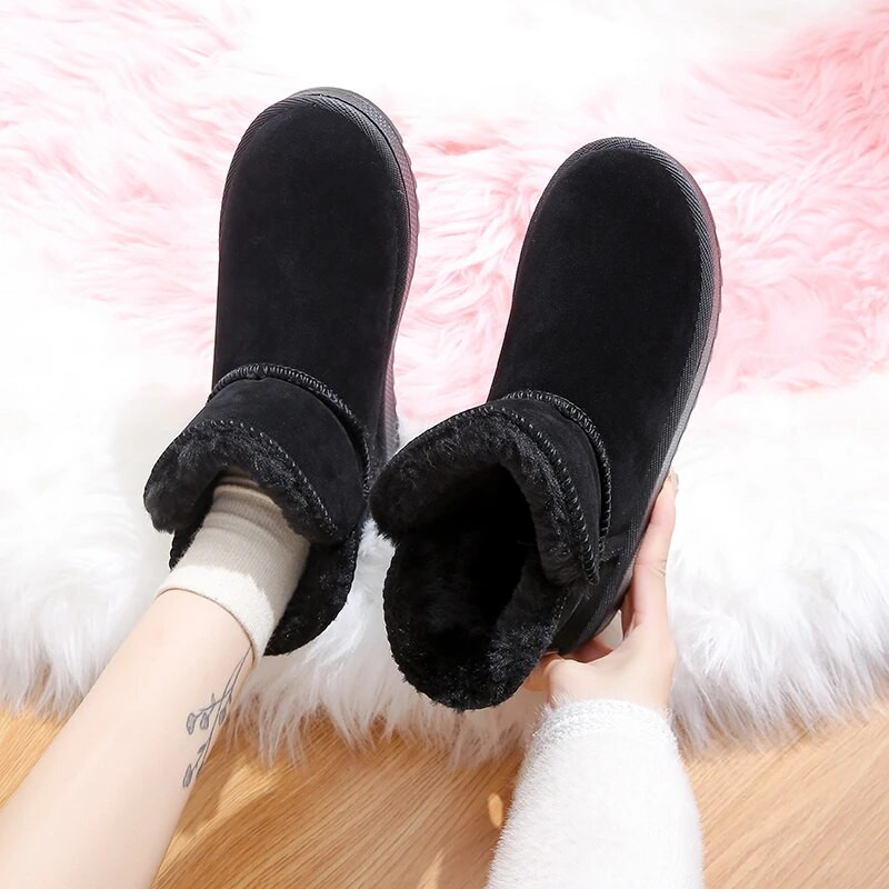 Χειμερινές μπότες χιονιού για άνδρες και γυναίκες Μπότες για εξωτερικούς χώρους casual slip-on, ενσωματωμένες γούνες ζεστές μπότες Chelsea για άνδρες και γυναίκες