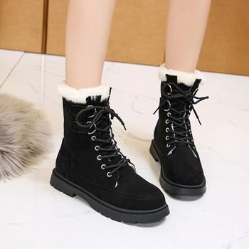 Χειμερινές μπότες Γυναικεία παπούτσια Λούτρινα ζεστά παπούτσια Goth Μπότες Combat Μαύρες μπότες Γυναικεία μόδα Χοντρή σόλα Μοτοσικλέτας