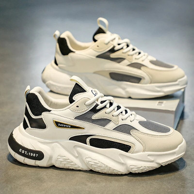 Paksu tallaga mitmekülgsed, mitmekülgsed tossud meestele, 2023. aasta uus trend, võrkpaelad, hingavad vabaajaspordijalatsid, suurema pehme tallaga