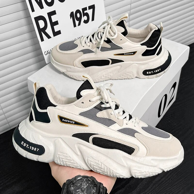 Paksu tallaga mitmekülgsed, mitmekülgsed tossud meestele, 2023. aasta uus trend, võrkpaelad, hingavad vabaajaspordijalatsid, suurema pehme tallaga