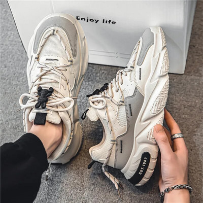 Meeste kingad Mood Pehme tallaga paelad vabaajajalatsid Paksu tallaga jooksuspordijalatsid Mugavad libisemiskindlad kerged meeste kingad