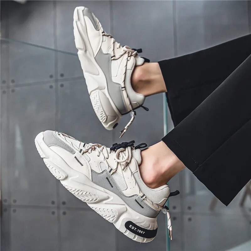 Meeste kingad Mood Pehme tallaga paelad vabaajajalatsid Paksu tallaga jooksuspordijalatsid Mugavad libisemiskindlad kerged meeste kingad