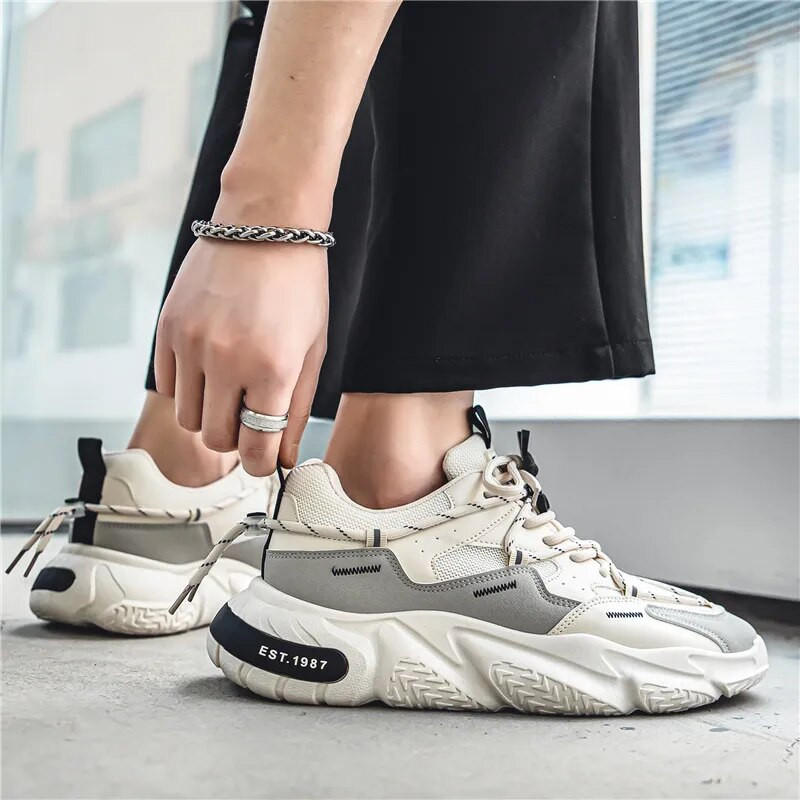 Meeste kingad Mood Pehme tallaga paelad vabaajajalatsid Paksu tallaga jooksuspordijalatsid Mugavad libisemiskindlad kerged meeste kingad