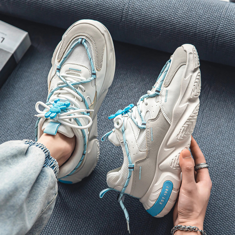 Meeste kingad Mood Pehme tallaga paelad vabaajajalatsid Paksu tallaga jooksuspordijalatsid Mugavad libisemiskindlad kerged meeste kingad