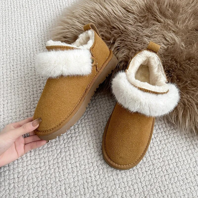 Žiemos mados moteriški trumpi batai Šilti  batai Moteriški laisvalaikio sniego batai Moteriški  „Chelsea“ batai