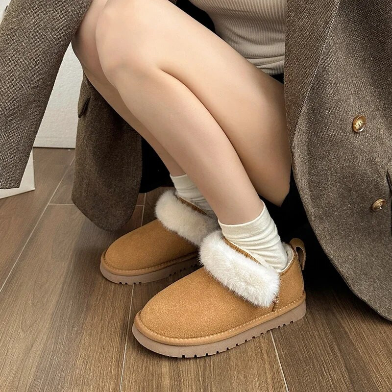 Žiemos mados moteriški trumpi batai Šilti  batai Moteriški laisvalaikio sniego batai Moteriški  „Chelsea“ batai