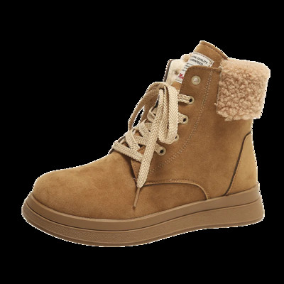 2024 Νέα τάση Χειμερινά γυναικεία ζεστά μποτάκια με κορδόνια με χοντρή σόλα Γυναικεία αθλητικά παπούτσια για εξωτερικούς χώρους Ελεύθερα μποτάκια για χιόνι