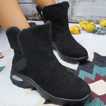 2024 Χειμερινές γυναικείες μπότες Γυναικείες κοντές μακριές βελούδινες μπότες χιονιού με χοντρό τακούνι ζεστά βαμβακερά παπούτσια Πλατφόρμα μποτάκια αστραγάλου Botas De Mujer
