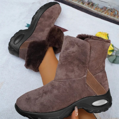 2024 Зимни дамски ботуши Дамски къси дълги плюшени ботуши за сняг Дебел ток Топли памучни обувки Ботуши на платформа Botas De Mujer