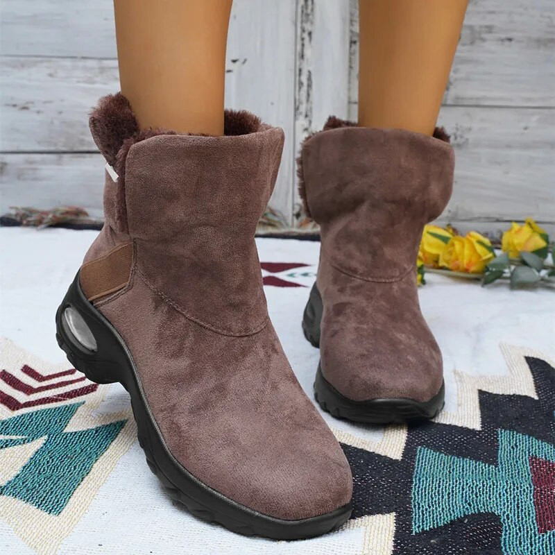 2024. aasta talvised naiste saapad Naiste lühikesed pikad plüüsist lumesaapad Paksu kontsaga soojad puuvillased kingad platvorm poolsaapad Botas De Mujer