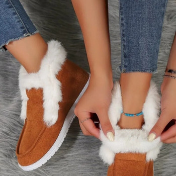 Γυναικείες χειμερινές μακριές μπότες Χοντές βελούδινες ζεστές μπότες για χιόνι Βαμβακερά παπούτσια Γυναικείες μακριές μπότες Plus μέγεθος Χειμερινά παπούτσια Botines Botas Mujer