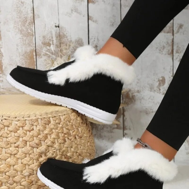 Moteriški žieminiai batai Stori pliušiniai šilti sniego batai medvilniniai moteriški ilgaauliai didelio dydžio žieminiai batai Botines Botas Mujer