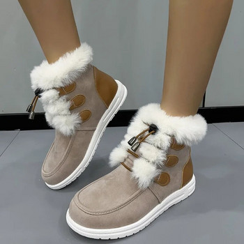 2024 Winter Trend Γυναικείες γούνινες ζεστές μπότες για χιόνι Αντιολισθητικά πολύχρωμα αθλητικά παπούτσια βελούδινα μποτάκια στον αστράγαλο Μόδα ίσια παπούτσια μεγάλου μεγέθους