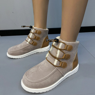 2024 m. žiemos tendencija Moteriški kailiniai šilti sniego batai neslystantys įvairiaspalviai sportbačiai pliušiniai auliniai batai madingi plokščiapadžiai batai didelio dydžio