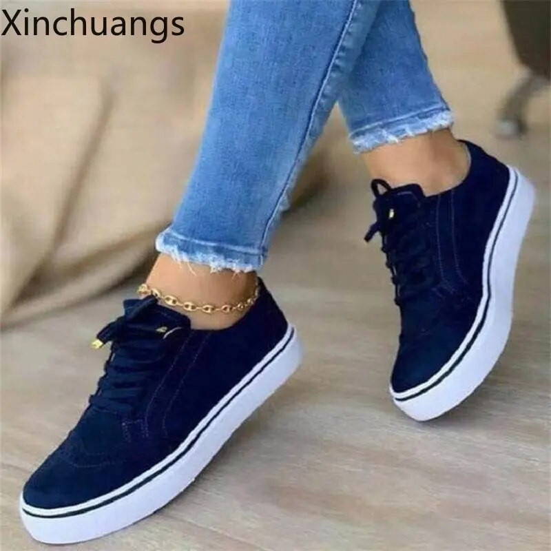 Uued naiste lamedad vabaaja tossud, kevadised pitsilised, ühevärvilised spordijalatsid