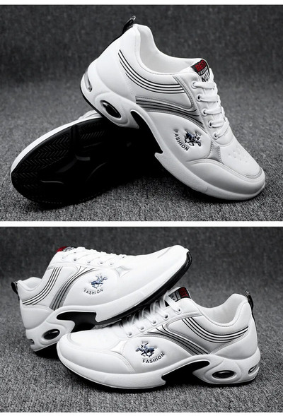 Μαύρα δερμάτινα πάνινα παπούτσια φθινοπωρινά ανδρικά παπούτσια 2021 νέα άφιξη wedges sneakers ανδρικά casual vulcanized παπούτσια