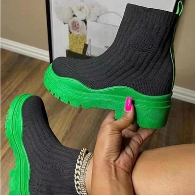 Naiste saapad, venivast riidest kootud poolsaapad 2022. aasta sügis- ja talvesaapad, uued luksuslikud naiste saapad, ümmargused ninasaapad, vabaaja saapad