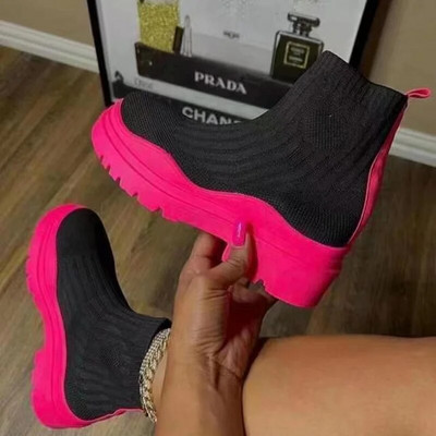 Naiste saapad, venivast riidest kootud poolsaapad 2022. aasta sügis- ja talvesaapad, uued luksuslikud naiste saapad, ümmargused ninasaapad, vabaaja saapad