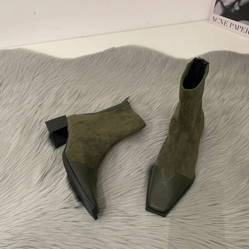 Nauji rudeniniai, žieminiai, moteriški auliniai batai, madingi kailiniai, zomšiniai aukštakulniai, trumpi laiveliai, moteriški batai, moteriški elegantiški kvadratiniai romų batai