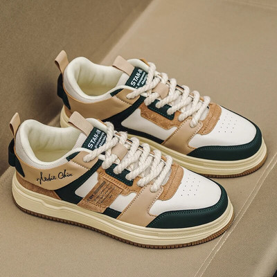 2023. aasta kevadised nahast vabaaja tossud, meeste rulajalatsid Meeste moodsad libisemiskindlad mugavad lamedad vulkaniseerivad kingad