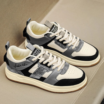 2023. aasta kevadised nahast vabaaja tossud, meeste rulajalatsid Meeste moodsad libisemiskindlad mugavad lamedad vulkaniseerivad kingad