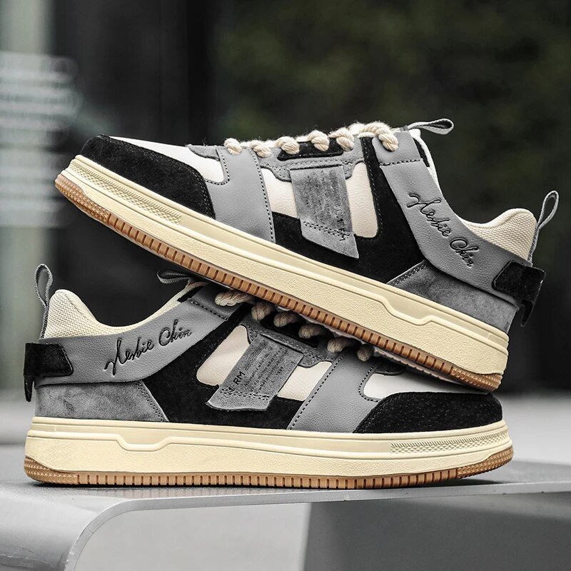 2023. aasta kevadised nahast vabaaja tossud, meeste rulajalatsid Meeste moodsad libisemiskindlad mugavad lamedad vulkaniseerivad kingad