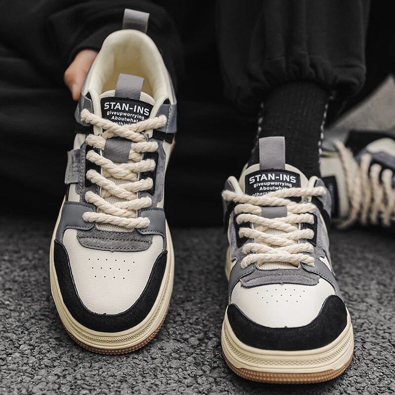 2023. aasta kevadised nahast vabaaja tossud, meeste rulajalatsid Meeste moodsad libisemiskindlad mugavad lamedad vulkaniseerivad kingad