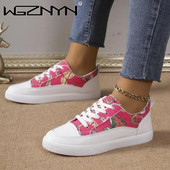 Γυναικεία πάνινα παπούτσια πλατφόρμας 2024 Νέα γυναικεία μόδα με στρογγυλά δάχτυλα με κορδόνια casual flats υπαίθρια παπούτσια για τρέξιμο Άνετα γυναικεία υποδήματα