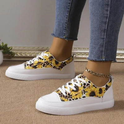 Γυναικεία παπούτσια για άνοιξη φθινοπωρινά Flat Sneaker Γυναικεία Flats Γυναικεία αθλητικά παπούτσια Casual Sneaker 2024 New Designer Printed Athletic 35-42