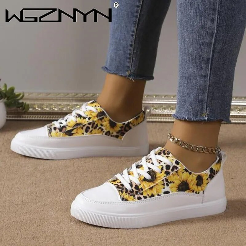 Γυναικεία παπούτσια για άνοιξη φθινοπωρινά Flat Sneaker Γυναικεία Flats Γυναικεία αθλητικά παπούτσια Casual Sneaker 2024 New Designer Printed Athletic 35-42