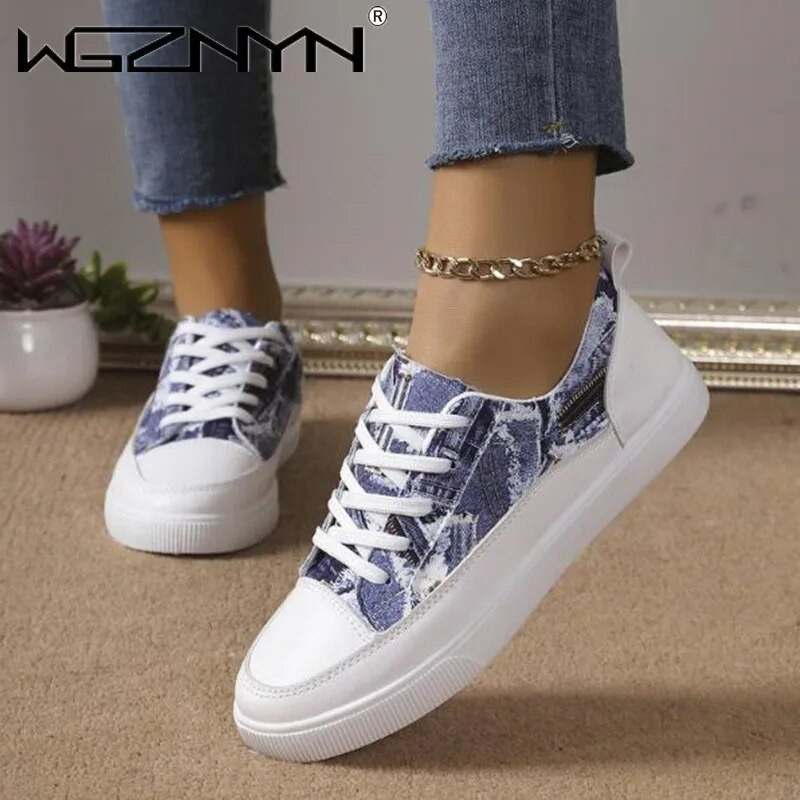 Γυναικεία παπούτσια για άνοιξη φθινοπωρινά Flat Sneaker Γυναικεία Flats Γυναικεία αθλητικά παπούτσια Casual Sneaker 2024 New Designer Printed Athletic 35-42