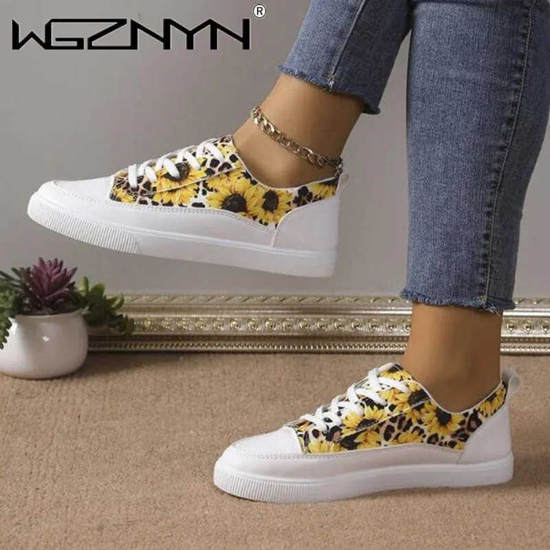Γυναικεία παπούτσια για άνοιξη φθινοπωρινά Flat Sneaker Γυναικεία Flats Γυναικεία αθλητικά παπούτσια Casual Sneaker 2024 New Designer Printed Athletic 35-42