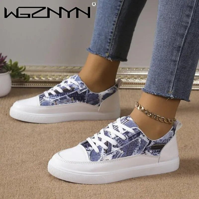Γυναικεία παπούτσια για άνοιξη φθινοπωρινά Flat Sneaker Γυναικεία Flats Γυναικεία αθλητικά παπούτσια Casual Sneaker 2024 New Designer Printed Athletic 35-42