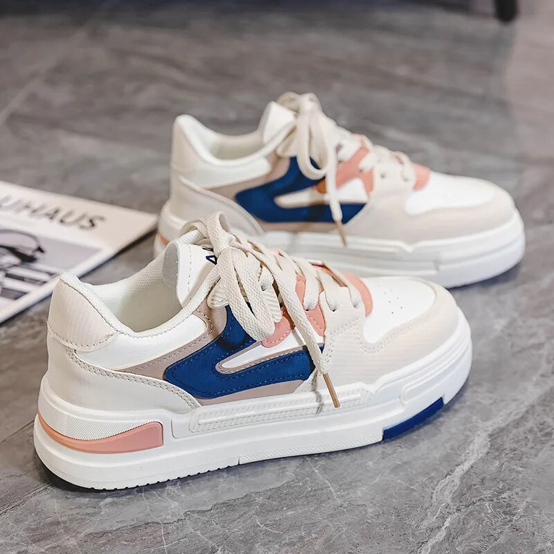 Storapadžiai moteriški batai 2023 m. pavasario/rudens mėn. Nauji laisvalaikio sportiniai batai Patogūs ir universalūs sportbačiai, moteriški riedlentė