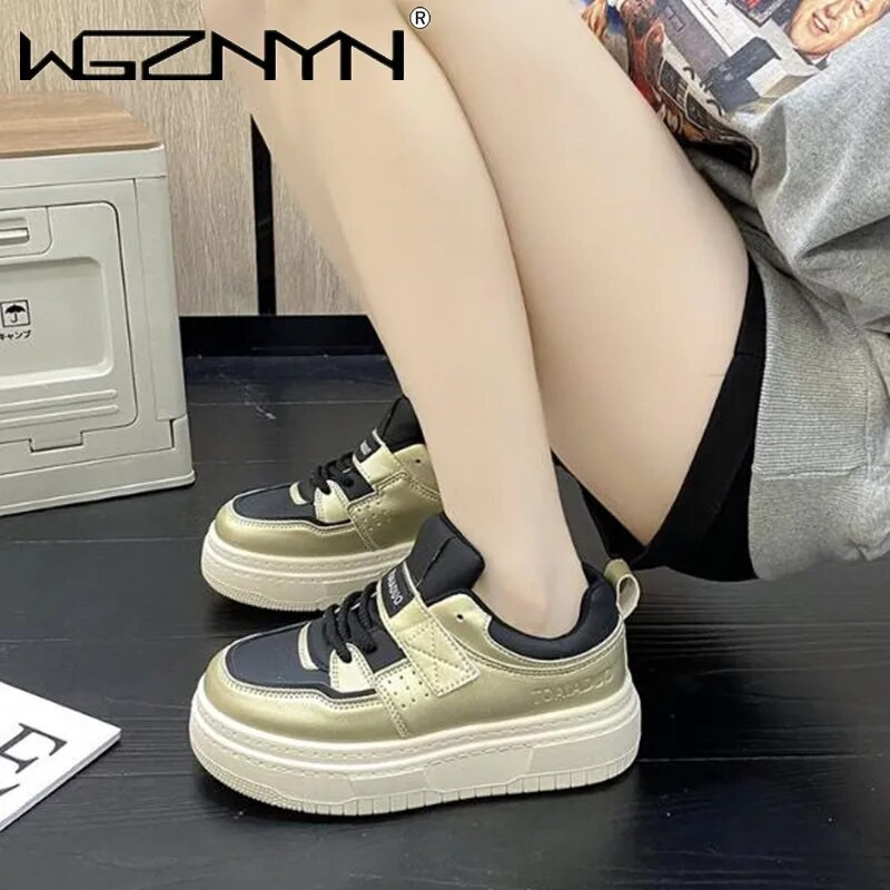 ΝΕΑ Τάση Γυναικεία Μόδα Ογκώδη Αθλητικά Παπούτσια Ανοιξιάτικα Skateboarding Casual Platform Wedge Γυναικεία φθινοπωρινά αθλητικά παπούτσια